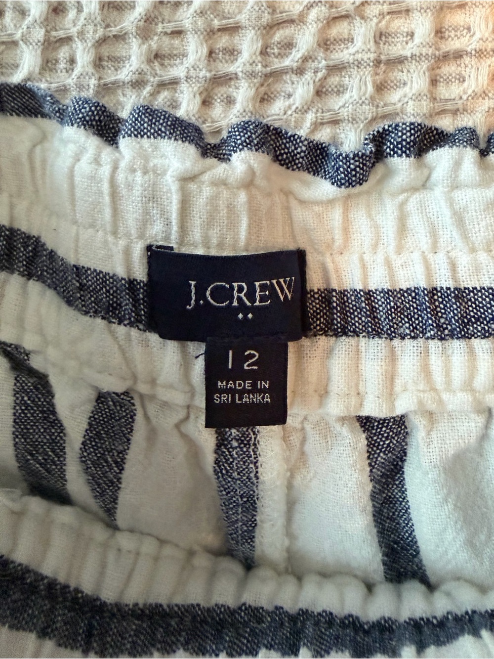 J. Crew White and Navy Striped Drawstring Pants - Picture 4 of 5